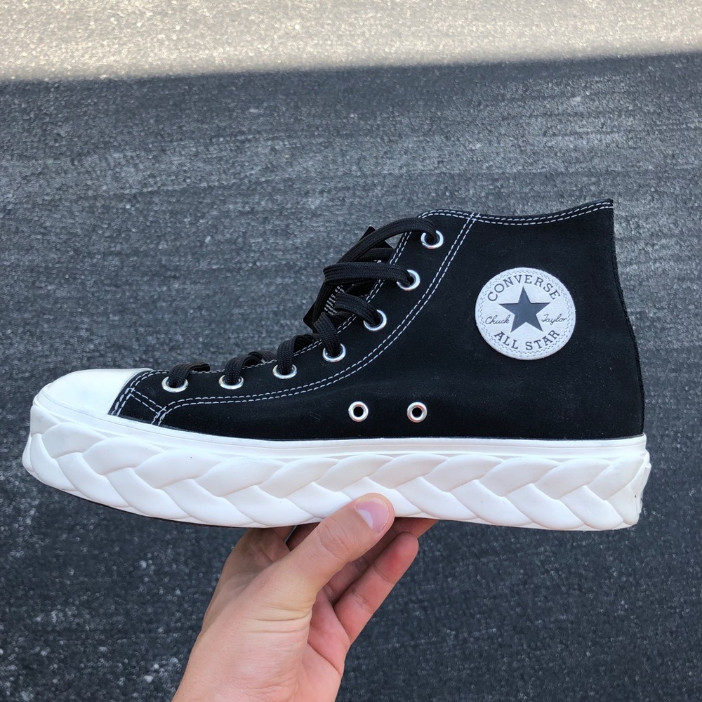 Converse Chuck Taylor All Star Hi Top Platform Lift Black Shoes Size 10.5